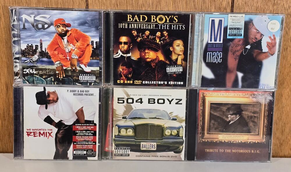 Hip Hop Rap CD Lot Nas Mase P Diddy Bad Boy Notorious BIG 504 Boyz